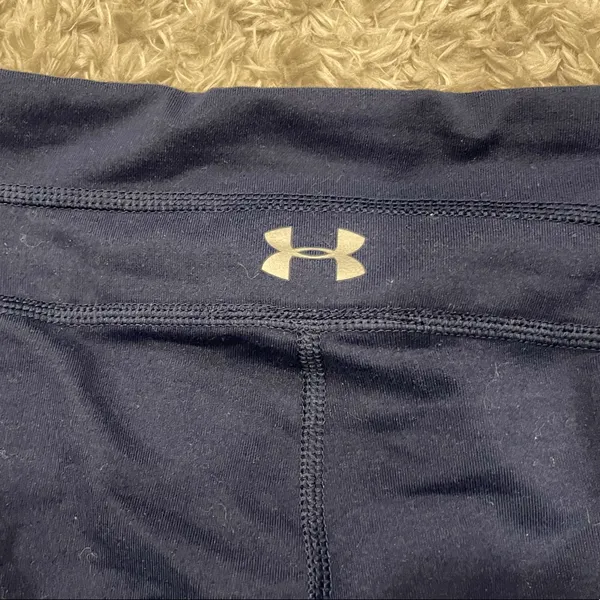 Under Armour Mirror Color Block Navy Tonal Capri Leggings XS/ S - Image 4
