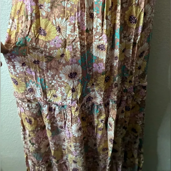 🆕Liberty Love Spaghetti Strap Cut Out Flowy Floral Maxi Sundress L🆕 - Image 5