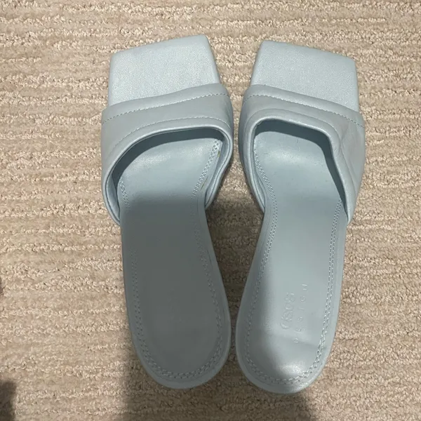 Nwot Asos Square Toe Heeled Sandals Baby Blue Us8 - Image 8