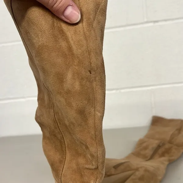 New Steve Madden sz5.5 Marcello brown knee boots suede cognac tan heeled - Image 5
