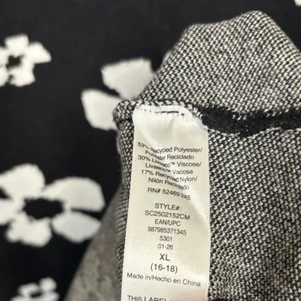 Scoop Black And White Floral Dress Size XL‎ - Image 7