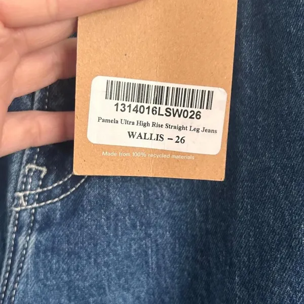 Reformation Pamela Ultra High Rise Straight Leg Jeans Wallis Wash Size 26 NWT - Image 4