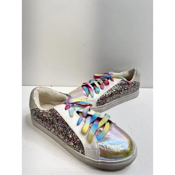 Madden Girl Steve Madden Girls Sneakers Jrize Sz 5 Multicolor‎ Sequin Detailed Lace Up Style - Image 6