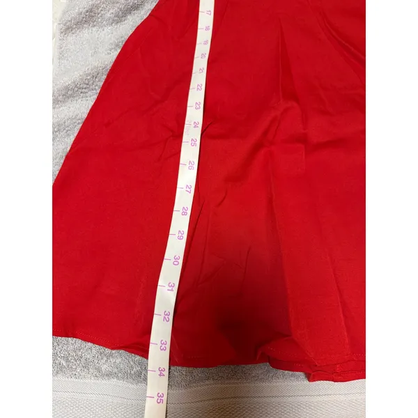 NWT Lulus Skater Dress Size XS Just‎ Us Solid Red Keyhole Back Zip Sleeveless - Image 6