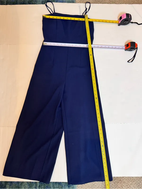 Lilly Pulitzer Navy Wide Leg Jumpsuit 4 Wedding Guest Cocktail Resort Coastal - Image 9