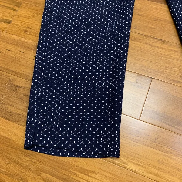 J. Crew Polka Dot Cropped Pants Womens‎ Size 10 Elastic Waist Career Casual Navy - Image 3