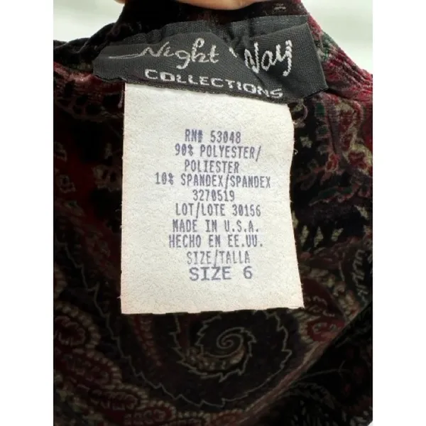 Womens Y2K Velvet Paisley Maxi Dress‎ Size 6 Whimsigoth Dark Romantic Goth - Image 7