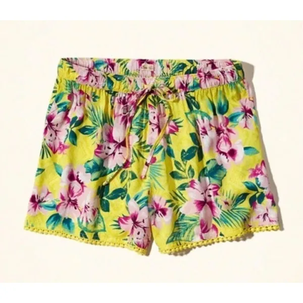Womens Hollister Tropical Floral Print Jet Set Luxe Pull On Shorts - Sz XS - Image 2