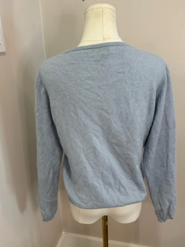 Lord & Taylor Vtg 100% Cashmere Sweater V-Neck Long Sleeve Large - Image 3