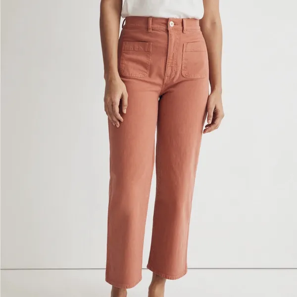 MADEWELL Emmett 2.0 Wide-Leg‎ Crop Pants in Dried Rose size 25 - Image 2
