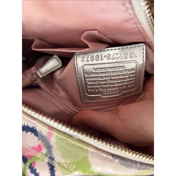 Coach Backpack Poppy Ikat Multicolor Silver Large - Image 6