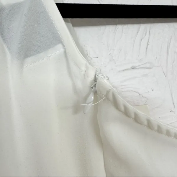 Hello Molly Not Fair On Me White One Shoulder Mini Dress Womens 6 Ruched Ruffled - Image 12