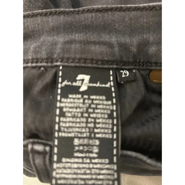 Seven For All Mankind Black Denim Cropped Flare Hi-Waist Jean 29 Preppy Casual - Image 11