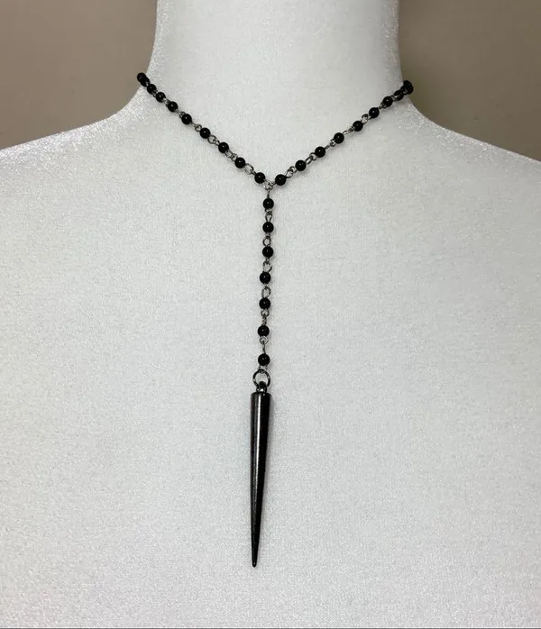 Spike Rosary Chocker Punk Goth Necklace New TBM - Image 11