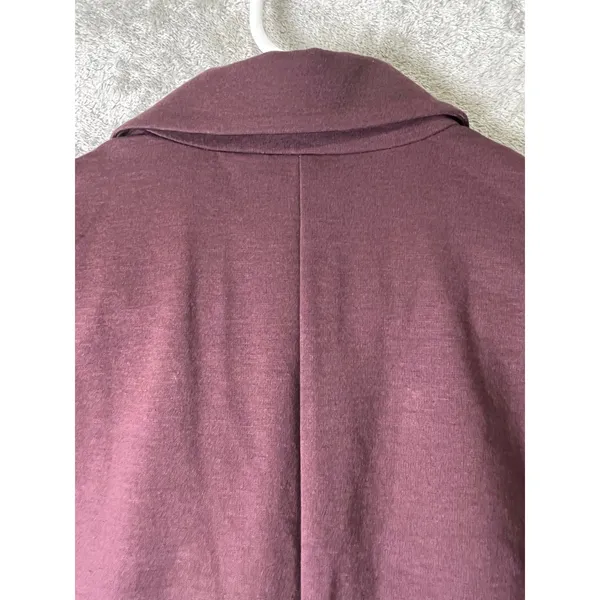 Garnet Hill Knit Relaxed Blazer Heathered Plum Tencel Wool Stretch Jacket Size 6 - Image 5