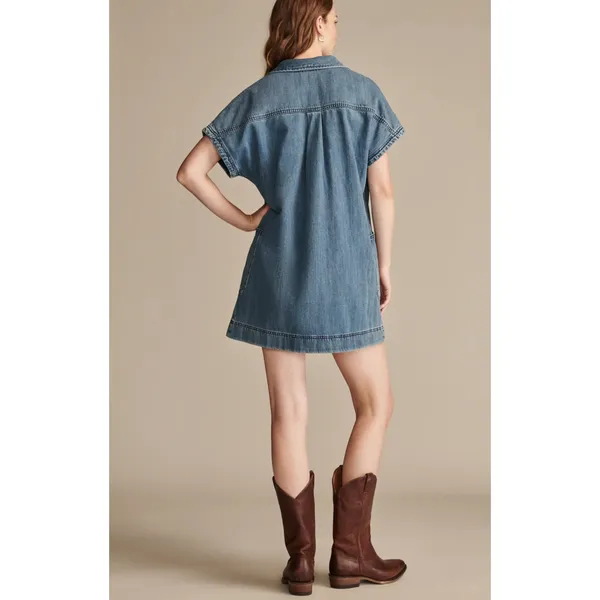 Lucky Brand Dolman Popover Denim Shirt Dress XS - Image 2