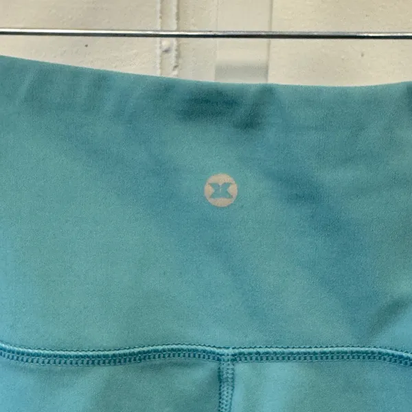 RBX Teal Blue High Waisted Activewear 7/8 Cropped Leggings with Pockets Small - Image 7