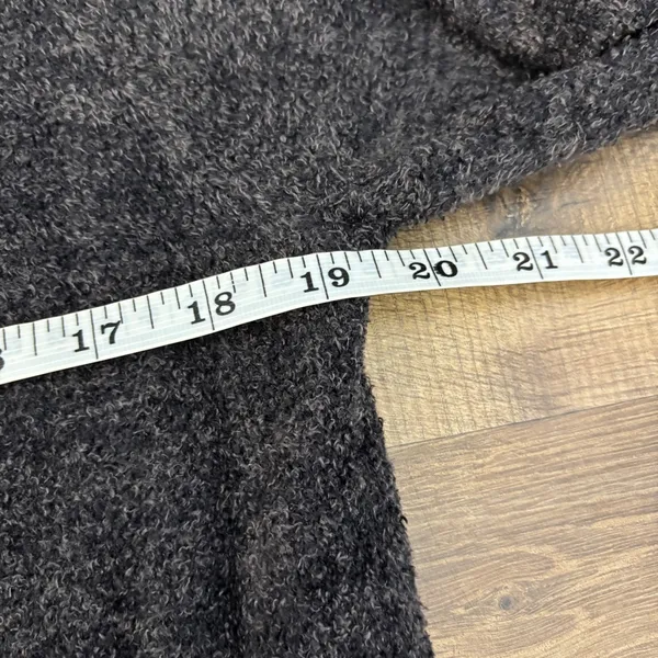 Barefoot Dreams CozyChic Lite Open Front Cardigan Cinch Tie Back Carbon Gray - Image 7