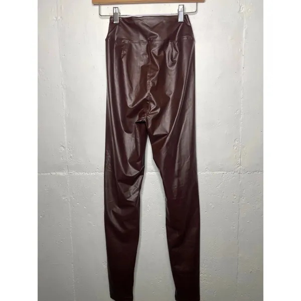 NEW Offline by Aerie SMALL Real Luxe Faux Leather High Waist Legging Dark Brown - Image 7