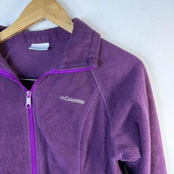 Columbia Sportswear Women's Medium Full Zip Purple Fleece Jacket - Image 3