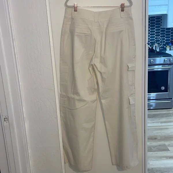 Edikted Cream Wide Leg Pants - Image 6