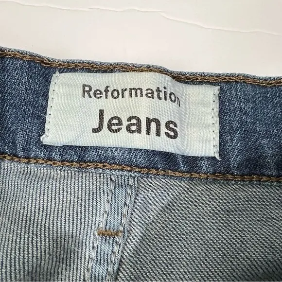 Reformation High & Skinny Jeans Havana Wash High Rise Blue‎ Denim Size 24 - Image 10