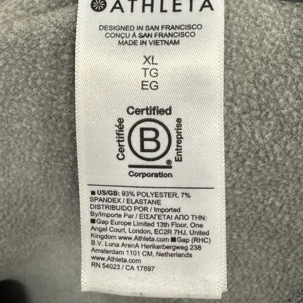 Athleta Forever Fleece 1/2 Zip Hoodie XL 825011-01 Relaxed Fit Heather Gray - Image 10