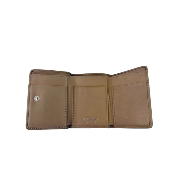 Jimmy Choo Nemo Trifold Wallet With Coin Purse Stars Studs‎ Leather Small Wallet - Image 5