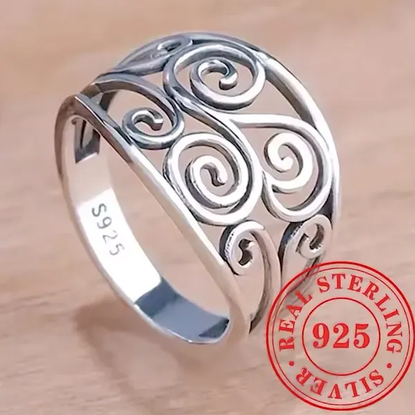 NEW Solid Heavy Boho Filigree 925 Sterling Silver Ring, Size 7‎ - Image 4