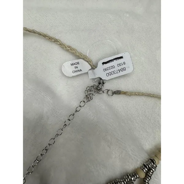 NEW Free People Lately Necklace Mother of Pearl Bohemian Goddess Layered Silver - Image 4