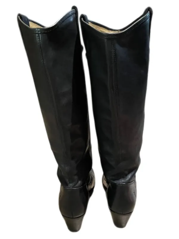 FRYE Jackie Button Leather Tall Boots Women's 8B Black Knee High 76575 - Image 6