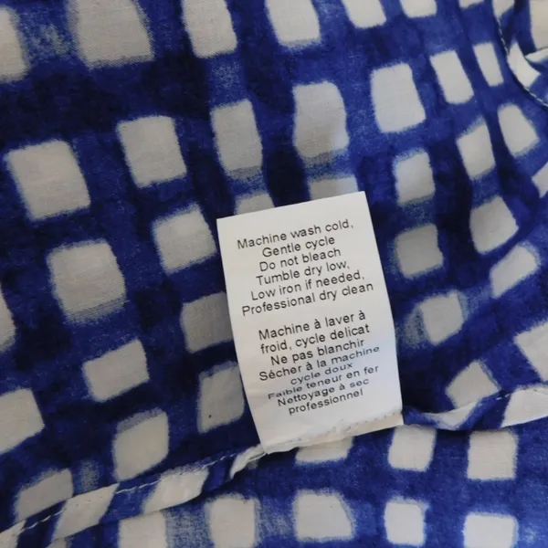 Anthropologie 11.1 TYLHO Adanne Tunic Top Shirt Blue White Gingham Plaid X-Small - Image 12