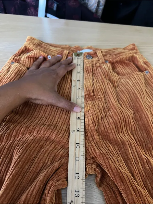 BDG High Rise Baggy Corduroy Pants Orange Size 26 - Image 14