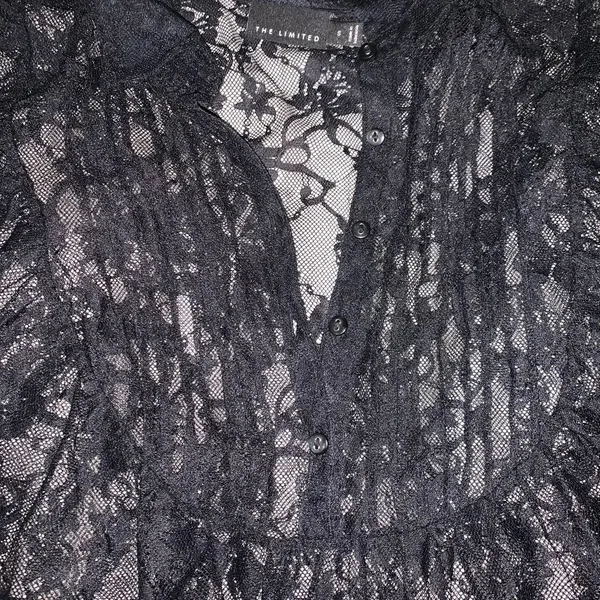 The Limited Black Lace Women’s Outer Shell Top Size Small Button Up Sleeveless - Image 4