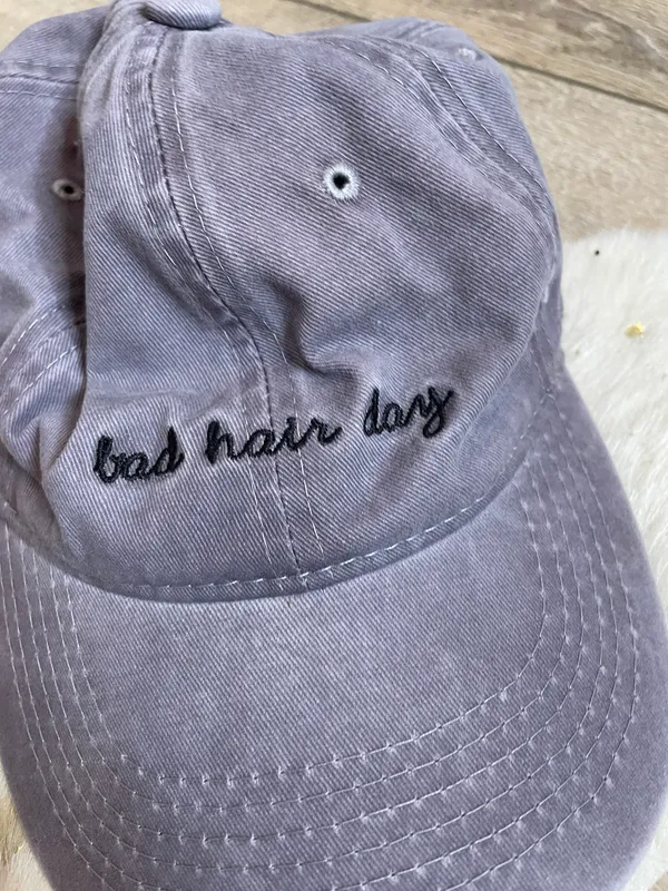 Bad Hair Day Embroidered Das Hat Gray - Image 3