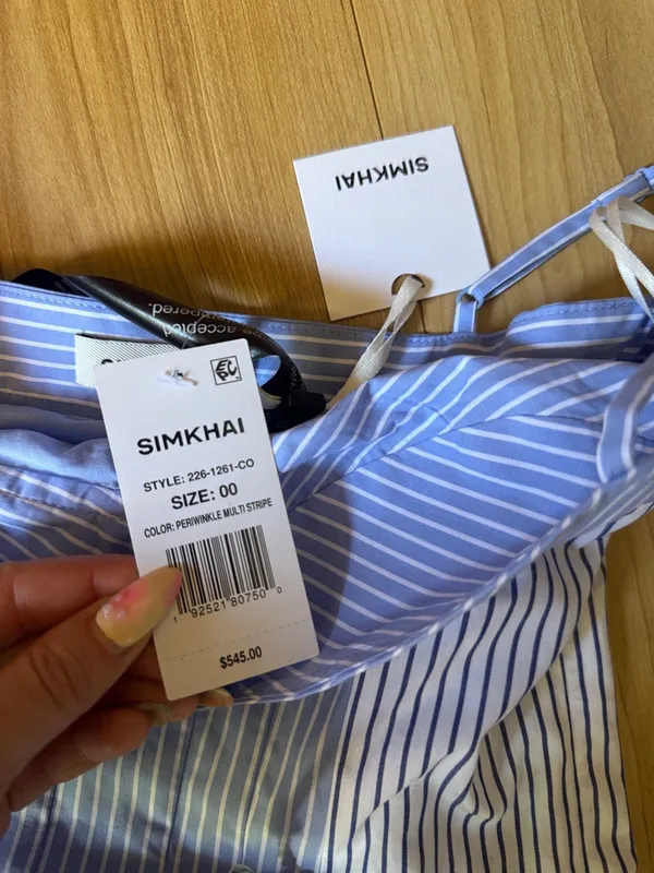 SIMKHAI Periwinkle Stripped dress Blue Size 00 - Image 3