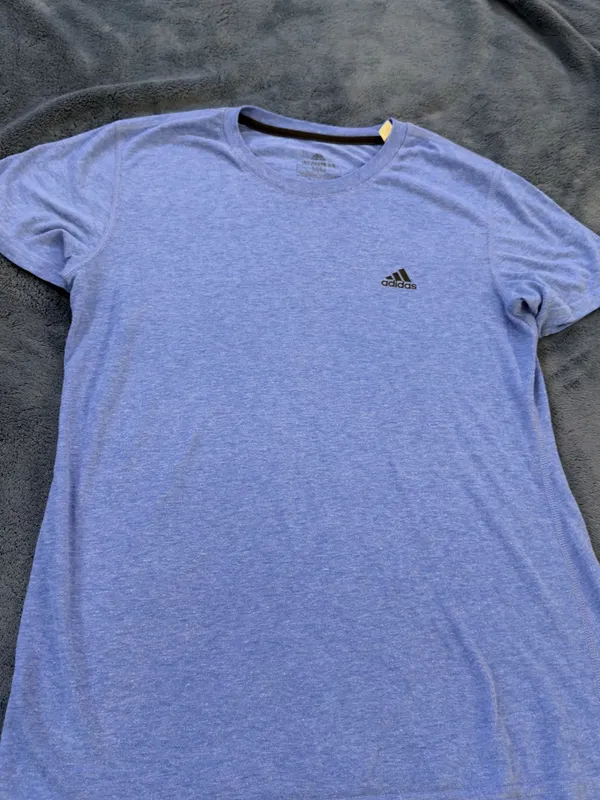 adidas Light Heather Blue Short Sleeve Crew Tee - Image 3