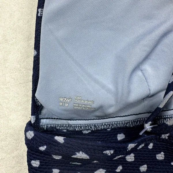 Aerie Navy Blue Printed Triangle Bikini Top Women’s Medium Adjustable Straps - Image 3
