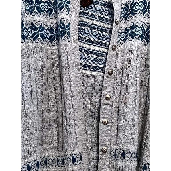 Vintage Jersild 100% Acrylic pewter buttons, Nordic, ski cardigan, sweater, size - Image 2