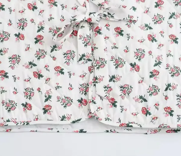Floral Sleeveless Vest - White and Pink - Image 3