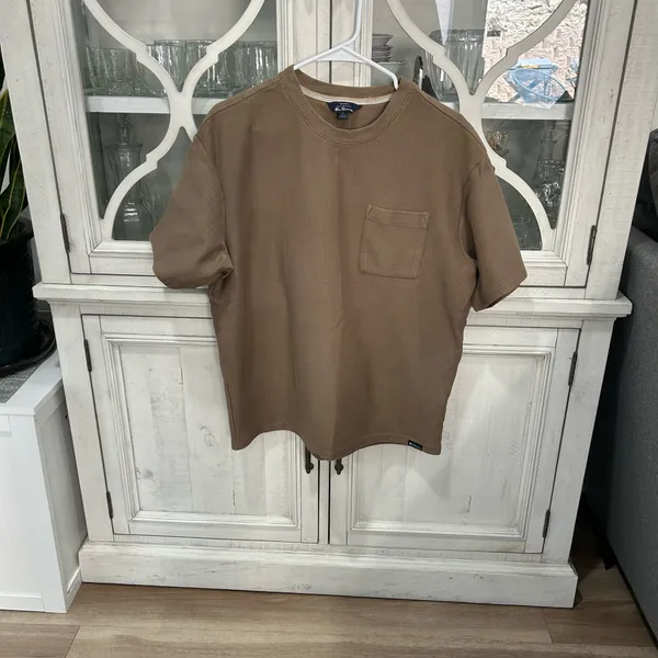 Ben Sherman Pocket T-Shirt Mens Large Brown Textured Cotton Crew Neck NWOT - Image 2