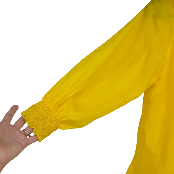 Alice + Olivia Dress Womens S Yellow Silk Cotton Tie Back Mini‎ Boho Luxury - Image 3