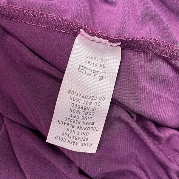 Maurices Going Out Top Plus Size 1 1X Dark Purple Slinky Knit Drape Neck Beaded - Image 6