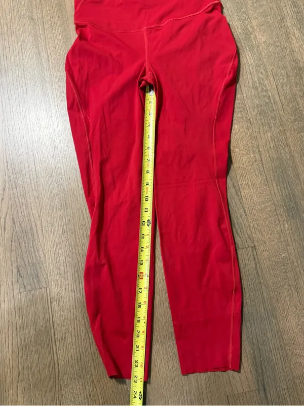 Lululemon Base Pace High Waisted Dark Red 23" Leggings Size 8 - Image 10