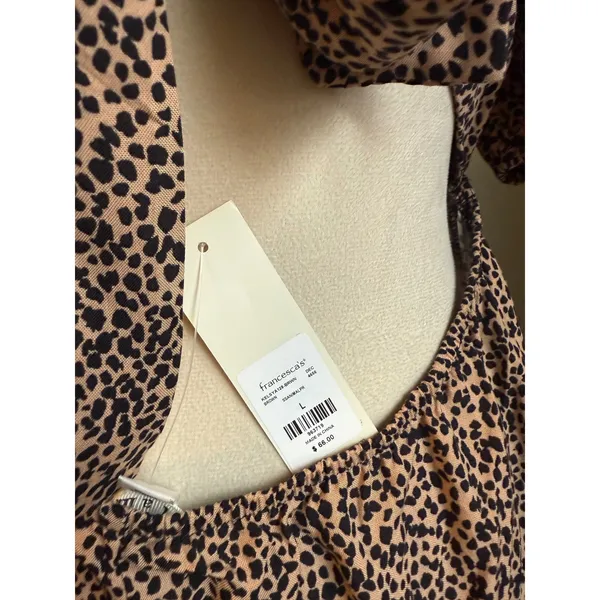 Mi ami Leopard Cutout Back jumpsuit‎ boho animal whimsi Y2K Flowy leopard print - Image 6
