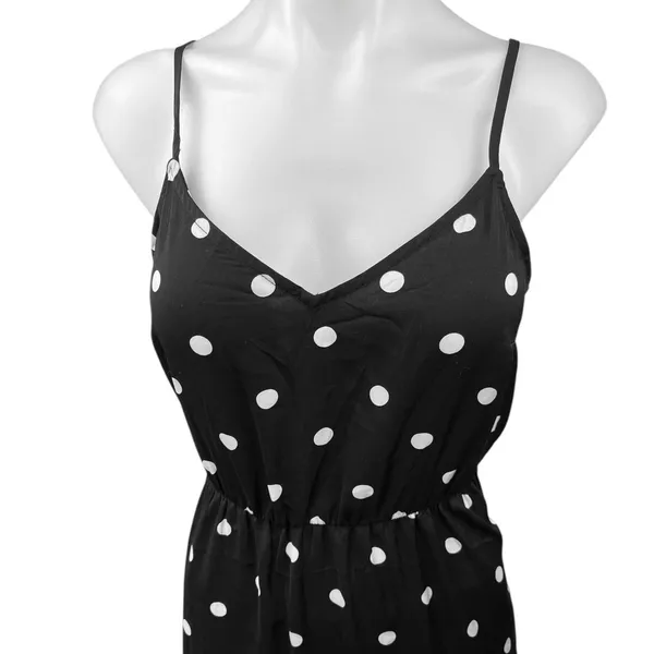Divided by H&M Black White Polka Dots Sleeveless Sheath Cami Maxi Dress Size S - Image 3