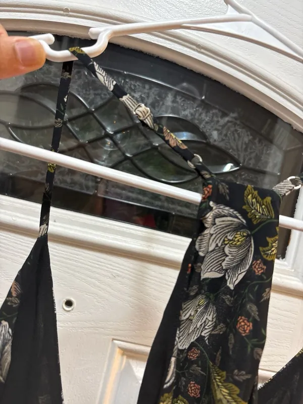 Smell The Roses Black Floral Slip Maxi Dress with Racerback - Image 6
