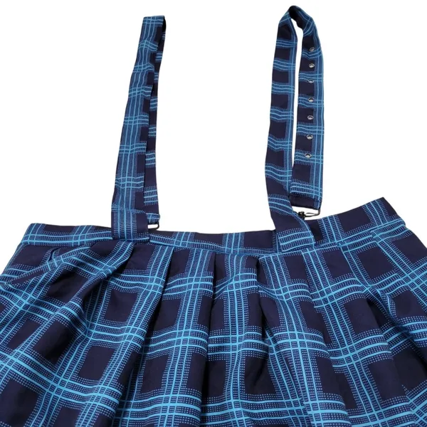 Plaid Skirt Size Large 34" Waist Pleated Suspender Skirt Punk Grunge Schoolgirl Skirt - Image 2
