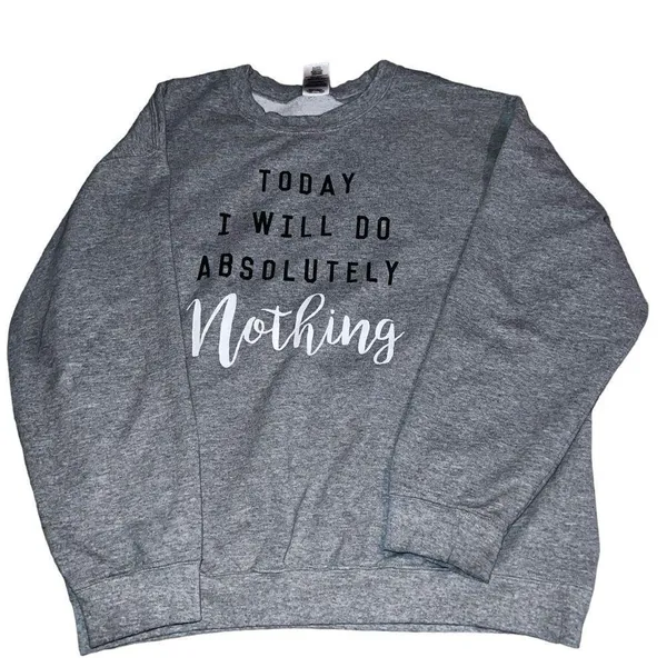 Gildan brand cute gray sweatshirt with fun sayings on front! - Image 3