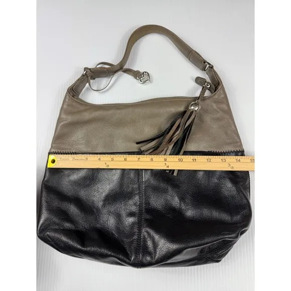 Brighton Shoulder Bag Hobo Two Tone Leather Tassel‎ Charm Designer Purse - Image 6